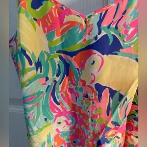 Lilly Pulitzer silk tan top size XXS EUC